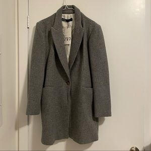 Zara grey wool coat XL